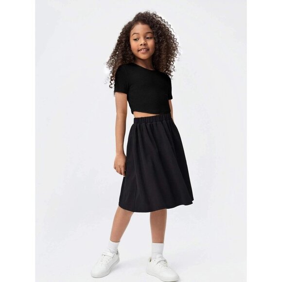 NEW SHEIN Girls Solid Round Neck Tee Size 11-12Y - Picture 4 of 8